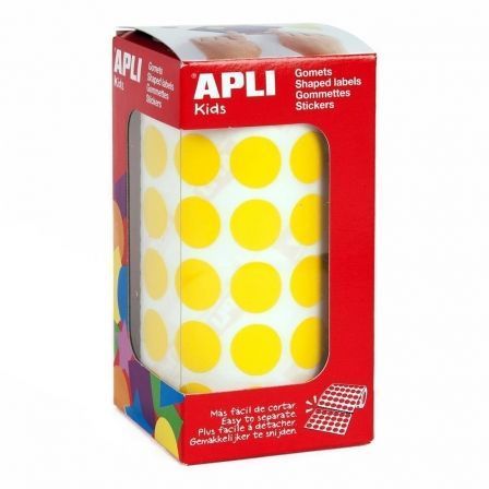 Apli Gomets Redondos 15mm Amarillo en Rollo de 2832 Unidades Apli Gomets Redondos 15mm Amarillo en Rollo de 2832 Unidades